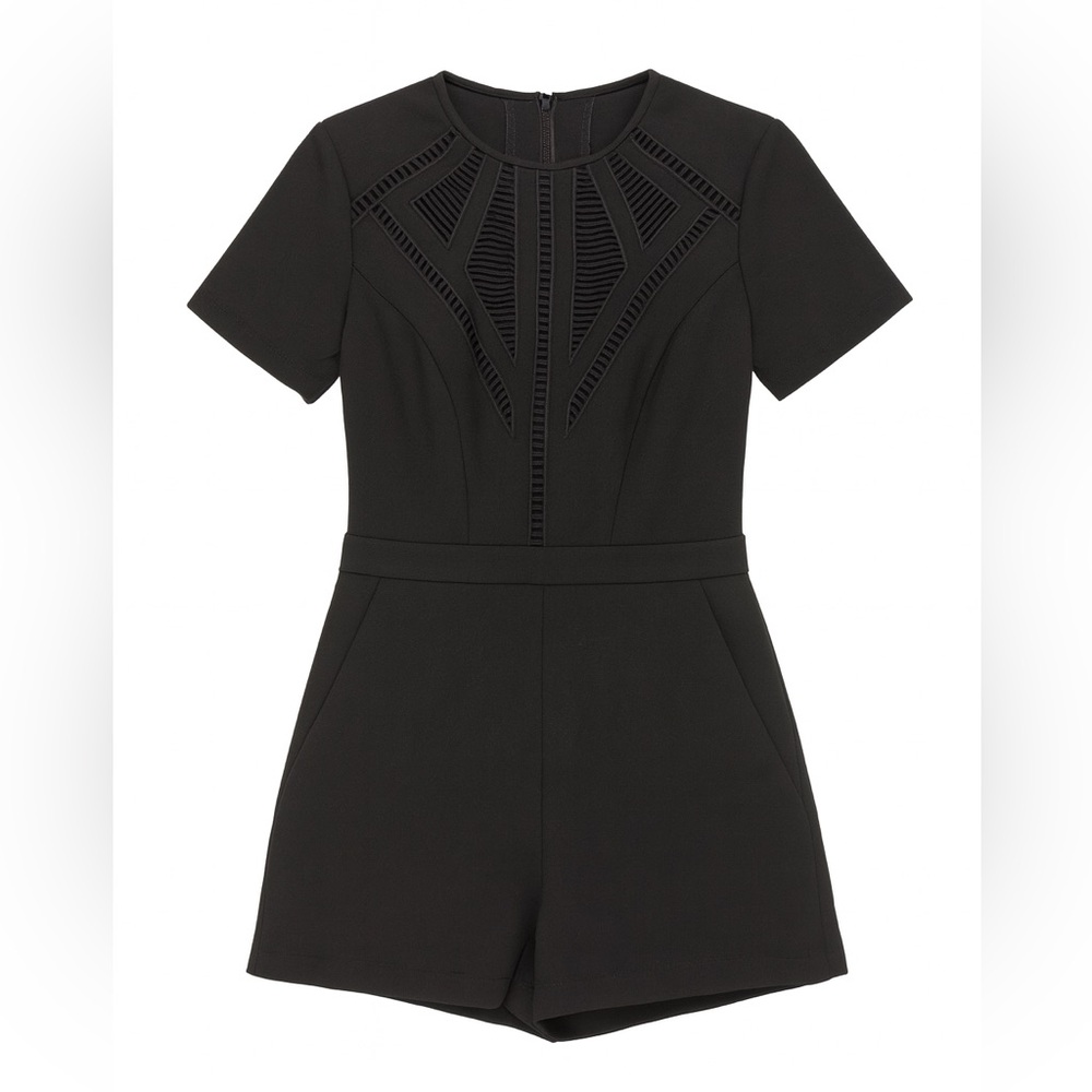 BCBGMaxAzria Black Short Sleeve Romper - Like New